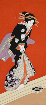 Japanese Woodblock Art - ukiyoe_bijin 2 ( Light Background ) - Click Image to Close